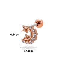 1 Piece Ear Cartilage Rings & Studs Simple Style Classic Style Heart Shape Wings Flower 316 Stainless Steel  Copper Plating Inlay Zircon sku image 16