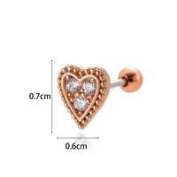 1 Piece Ear Cartilage Rings & Studs Simple Style Classic Style Heart Shape Wings Flower 316 Stainless Steel  Copper Plating Inlay Zircon sku image 18
