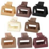 Solid Color Frosted Rectangular Ps Material Hair Clip sku image 141
