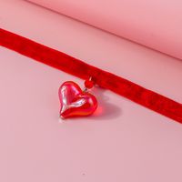 Romantic Heart Shape Velvet Synthetic Resin Valentine's Day Women's Choker main image 9