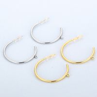 1 Pair Simple Style C Shape Plating Inlay Stainless Steel Rhinestones 18K Gold Plated Ear Studs main image 3