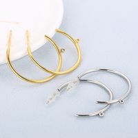 1 Pair Simple Style C Shape Plating Inlay Stainless Steel Rhinestones 18K Gold Plated Ear Studs main image 1