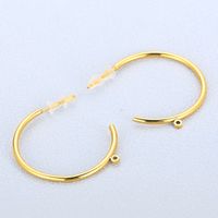 1 Pair Simple Style C Shape Plating Inlay Stainless Steel Rhinestones 18K Gold Plated Ear Studs main image 4