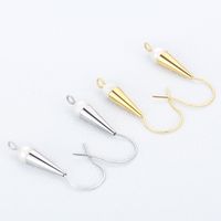 1 Pair Fashion Geometric Plating Inlay Stainless Steel Artificial Pearls 18K Gold Plated Ear Hook main image 2