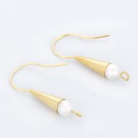 1 Pair Fashion Geometric Plating Inlay Stainless Steel Artificial Pearls 18K Gold Plated Ear Hook main image 3