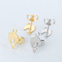 1 Pair Simple Style Dolphin Plating Stainless Steel 18K Gold Plated Ear Studs main image 1