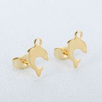 1 Pair Simple Style Dolphin Plating Stainless Steel 18K Gold Plated Ear Studs main image 4