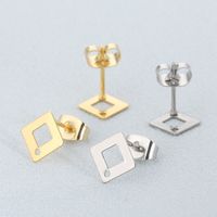 1 Pair Simple Style Square Plating Stainless Steel 18K Gold Plated Ear Studs main image 1
