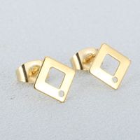 1 Pair Simple Style Square Plating Stainless Steel 18K Gold Plated Ear Studs main image 4