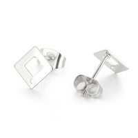 1 Pair Simple Style Square Plating Stainless Steel 18K Gold Plated Ear Studs main image 5