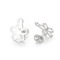 1 Pair Simple Style Flower Plating Stainless Steel 18K Gold Plated Ear Studs main image 5