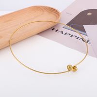 Titan Stahl 18 Karat Vergoldet Einfacher Stil Überzug Runden Halsband main image 4