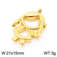 1 Piece Stainless Steel 18K Gold Plated Cartoon sku image 3