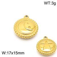 1 Piece Stainless Steel 18K Gold Plated Star Moon sku image 2