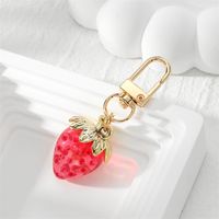 Casual Cute Simple Style Strawberry Resin Mobile Phone Chain Keychain main image 6