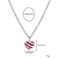 Simple Style Heart Shape Titanium Steel Enamel Pendant Necklace main image 2