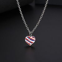 Simple Style Heart Shape Titanium Steel Enamel Pendant Necklace main image 7