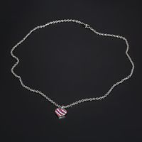 Simple Style Heart Shape Titanium Steel Enamel Pendant Necklace main image 4