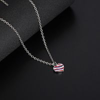 Simple Style Heart Shape Titanium Steel Enamel Pendant Necklace main image 5