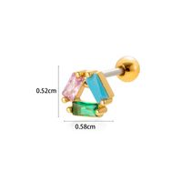 1 Piece Ear Cartilage Rings & Studs Simple Style Classic Style Heart Shape Wings Flower 316 Stainless Steel  Copper Plating Inlay Zircon sku image 13
