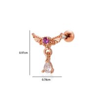 1 Piece Ear Cartilage Rings & Studs Simple Style Classic Style Heart Shape Wings Flower 316 Stainless Steel  Copper Plating Inlay Zircon sku image 11