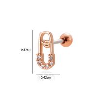 1 Piece Ear Cartilage Rings & Studs Simple Style Classic Style Heart Shape Wings Flower 316 Stainless Steel  Copper Plating Inlay Zircon sku image 3