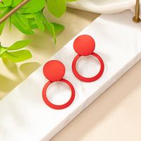 1 Pair Simple Style Korean Style Round Stoving Varnish Iron Drop Earrings main image 6