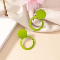 1 Pair Simple Style Korean Style Round Stoving Varnish Iron Drop Earrings main image 8