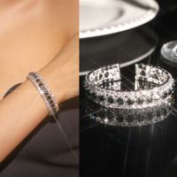 Vintage Style Shiny Geometric Alloy Plating Inlay Rhinestones Women's Bangle main image 5