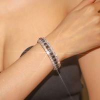 Vintage Style Shiny Geometric Alloy Plating Inlay Rhinestones Women's Bangle sku image 3