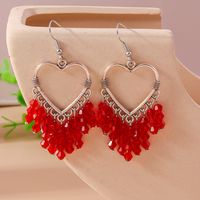 1 Pair Lady Heart Shape Zinc Alloy Drop Earrings sku image 1