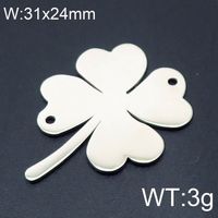 Simple Style Four Leaf Clover Stainless Steel Plating Jewelry Accessories sku image 1
