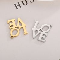 1 Piece Stainless Steel 18K Gold Plated Love main image 6