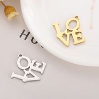 1 Piece Stainless Steel 18K Gold Plated Love main image 4