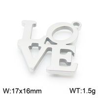 1 Piece Stainless Steel 18K Gold Plated Love sku image 1