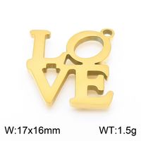 1 Piece Stainless Steel 18K Gold Plated Love sku image 2