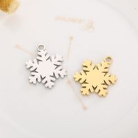 1 Piece Stainless Steel 18K Gold Plated Snowflake main image 3