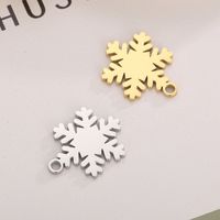 1 Piece Stainless Steel 18K Gold Plated Snowflake main image 1