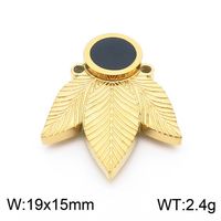 1 Piece Stainless Steel 18K Gold Plated Leaf sku image 1