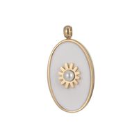 1 Stück Rostfreier Stahl Künstliche Perlen Hülse 18 Karat Vergoldet Oval main image 5
