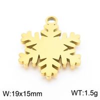 1 Piece Stainless Steel 18K Gold Plated Snowflake sku image 2