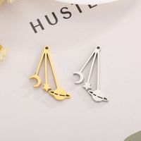 1 Piece Stainless Steel 18K Gold Plated Star Moon main image 3
