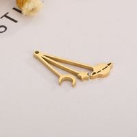 1 Piece Stainless Steel 18K Gold Plated Star Moon main image 4