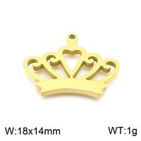 1 Piece Stainless Steel 18K Gold Plated Crown sku image 2