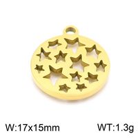 1 Piece Stainless Steel 18K Gold Plated Star sku image 2