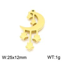 1 Piece Stainless Steel 18K Gold Plated Star Moon sku image 2