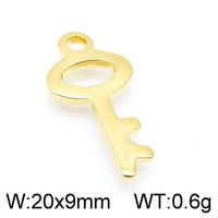 1 Piece Stainless Steel 18K Gold Plated Key sku image 2