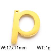1 Piece Stainless Steel 18K Gold Plated Letter sku image 12