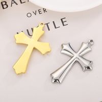 1 Piece Stainless Steel 18K Gold Plated Cross main image 3