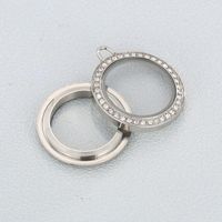 Casual Solid Color Stainless Steel Inlay Rhinestones Glass Jewelry Accessories main image 3